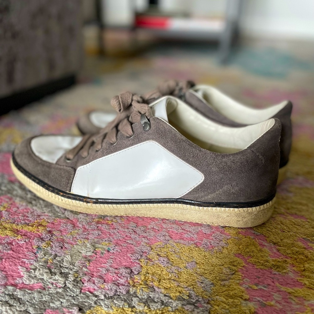 Emporio Armani White and Grey Shoes, Size 9